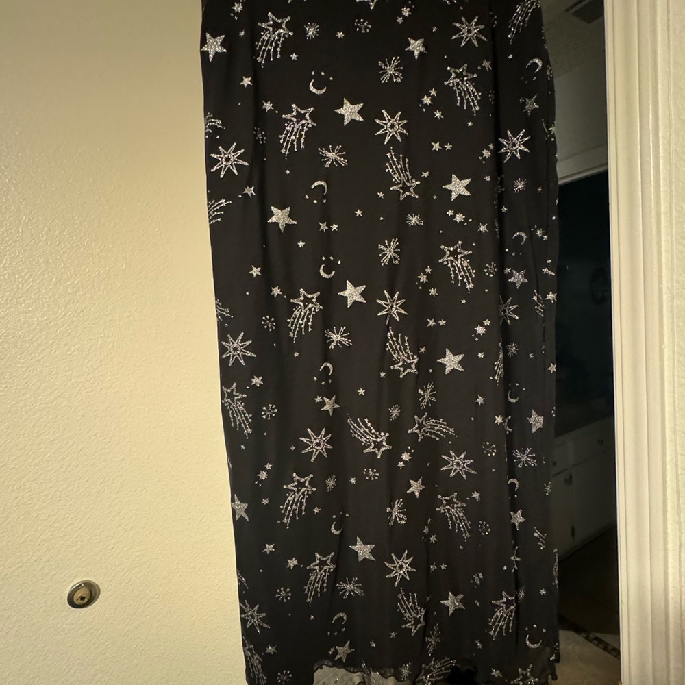 H&M Black Celestial Midi Skirt